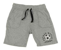 Sivé melírované kraťasy s loptou a nápismi H&M