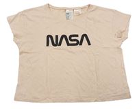 Růžové crop tričko NASA H&M