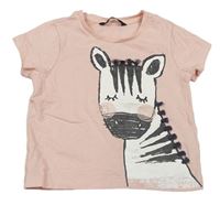 Ružové tričko so zebrou George