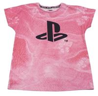 Růžové batikované tričko Playstation George
