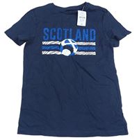 Tmavomodré tričko s nápisem a vlajkou - Scotland Nutmeg