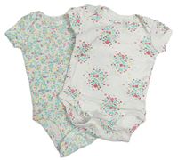 2x bílé květované body Carter's