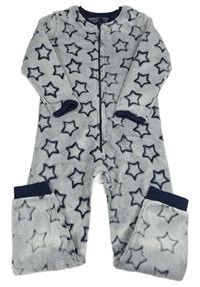 Tmavomodro-biely chlpatý overal s hviezdami Mothercare