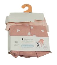 Nové - 2x overal - růžový + starorůžový so srdiečkami Primark