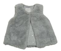 Sivá kožušinová zateplená vesta Matalan