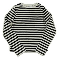 Bílo-černé pruhované žebrované triko F&F