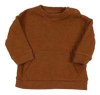 Hnedá rebrovaná mikina F&F