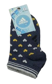 Nové - Tmavomodré kotníkové ponožky se srdíčky Adidas