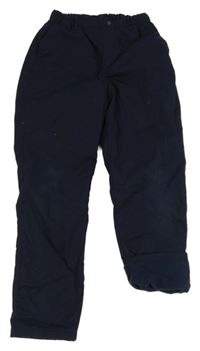Tmavomodré šusťákové zateplené kalhoty Uniqlo