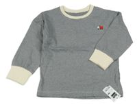 Nové - Tmavomodro-smetanové pruhované triko s výšivkou Dunnes