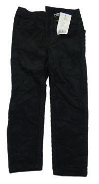 Nové - Černé manšestrové elastické kalhoty Lupilu