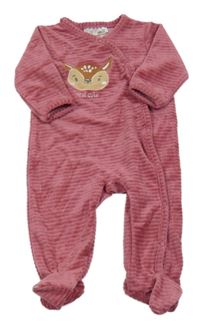 Vínový žebrovaný sametový overal se srnkou Ergee