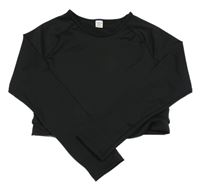 Čierne športové crop tričko Shein