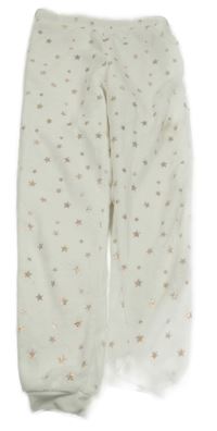 Bílé chlupaté pyžamové kalhoty s hvězdami George