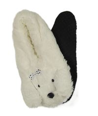 Smotanové chlpaté zateplené domáceé papučky so psem vel. 36