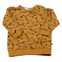 Hnedá mikina so skateboardmi  Feetje