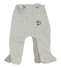 Nové - 2x polodupky - bílé s hvězdami + světlešedé Pep&Co