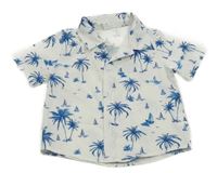 Bílá košile s palmami a loďkami Shein