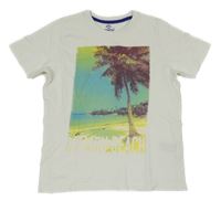 Biele tričko s palmou Pepperts