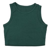 Tmavozelený rebrovaný crop top