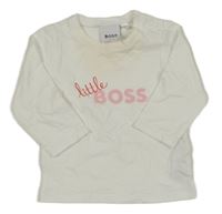 Smotanové tričko s nápisom Hugo Boss