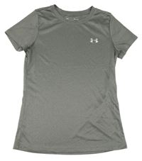 Sivé melírované športové funkčné tričko s logom Under Armour