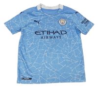 Světlemodré vzorované fotbalové funkční tričko - Manchester City Puma