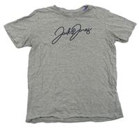 Sivé melírované tričko s logom Jack&Jones