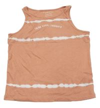 Marhuľový rebrovaný top s nápisom Primark