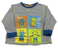 Šedé pyžamové triko s roboty Liegelind