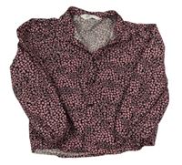 Černo-růžová květovaná halenka H&M
