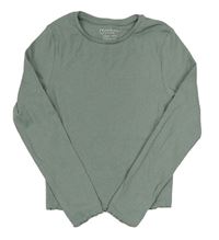 Světelezelené rebrované crop tričko Primark