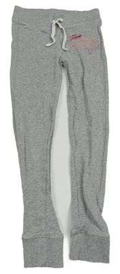 Sivé melírované tepláky s nápisom H&M