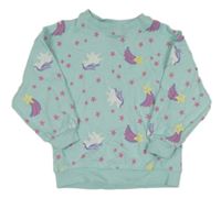 Svetlomodrá ľahká mikina s jednorožcami a hviezdami Kiki&Koko
