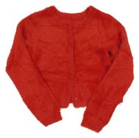 Červený chlpatý prepínaci crop sveter Dunnes