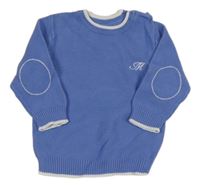 Modrý sveter s výšivkou Mayoral