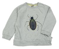 Sivá melírovaná mikina s broukem