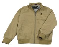 Béžový šusťákový jarní bomber s logom Next