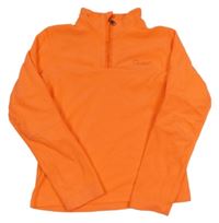 Neónově oranžová fleecová mikina s nápisom