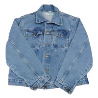 Modrá rifľová bunda s vreckami