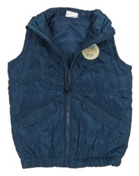 Petrolejová šušťáková lehce zateplená vesta s nášivkou Pep&Co