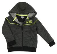 Sivo-čierna melírovaná prepínaci mikina s kapucňou F&F