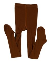 Hnědé žebrované punčocháče