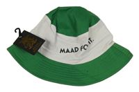 Nové - zeleno-bílý klobouk s nápisem 