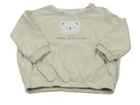 Svetlosivá mikina s nápisom a medvěďom Next