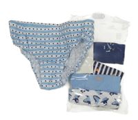 Nové - 5x modro-bílé slipy se žraloky dunnes