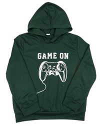 Tmavozelená športová mikina s ovladačem a kapucňou shein