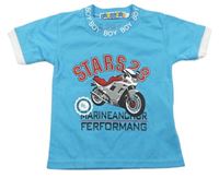 Azurové tričko s motorkou