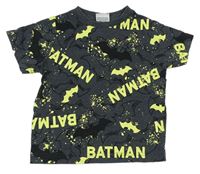 Tmavošedé skvrnité tričko s netopýry - Batman Matalan