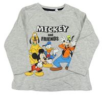 Sivé melírované tričko s Mickeym a kamarády Disney